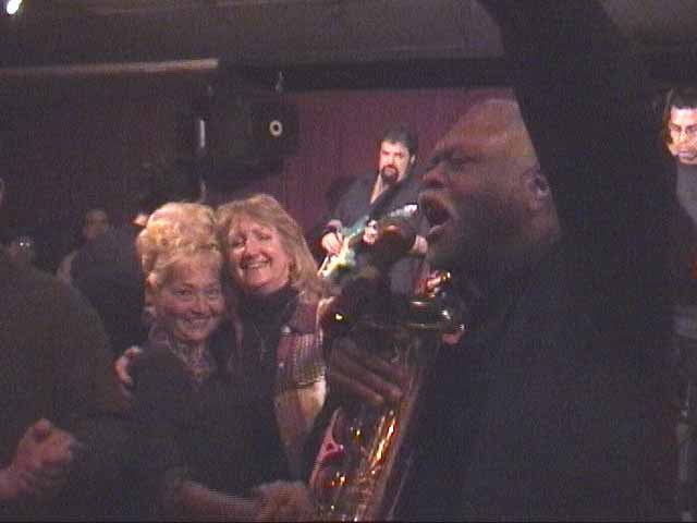 Big Jay McNeely (with Sylvia Flowers [blonde hair], Sharonmarie Fisher [plaid shirt], Harry Orlove, Marty Rifkin)