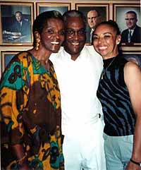 Bobby Mansfield greets Gloria Jones (of The Blossoms) and Veronica Julian